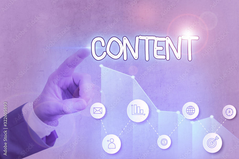 Poster writing note showing content. business concept for things included in something marketing material s