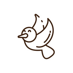 dove icon, line style