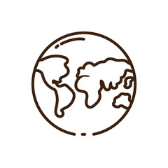 earth planet icon, line style