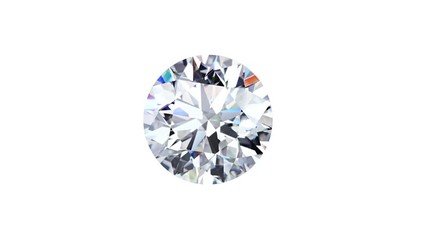 Natural big round diamond on a white background Unique extreme close up shooting. 