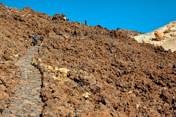 Volcano Teide peak in tenerife national park. Mountain peak