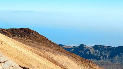 Fototapeta na wymiar Volcano teide peak, mountain in tenerife national park panoramic landscape.