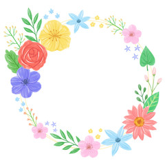 frame of water color flowers