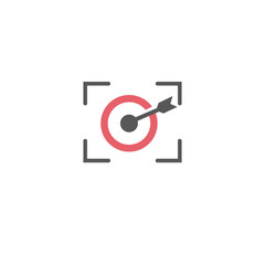 Target icon logo design for business or sport with arrow symbol. Goal Logo.