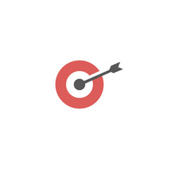 Target icon logo design for business or sport with arrow symbol. Goal Logo.