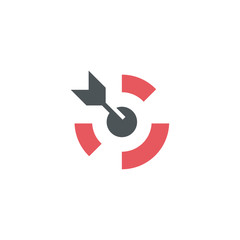 Target icon logo design for business or sport with arrow symbol. Goal Logo.