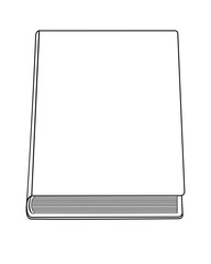 Closed book - linear vector illustration for coloring. Cover closed book copy space. Outline. Linear closed book - template for a coloring book or mock up for your text or picture.
