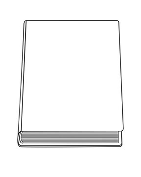 Closed book - linear vector illustration for coloring. Cover closed book copy space. Outline. Linear closed book - template for a coloring book or mock up for your text or picture.