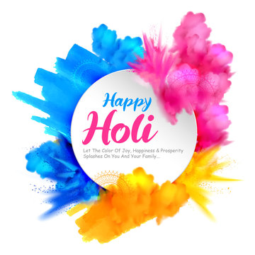illustration of abstract colorful Happy Holi background for color festival of India celebration greetings