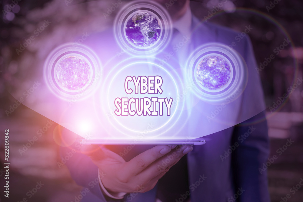 Poster conceptual hand writing showing cyber security. concept meaning protection of internetconnected syst