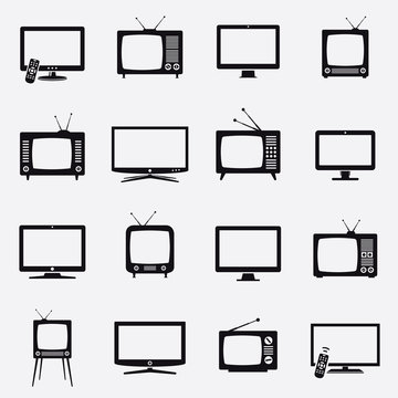 TV icons vector set
