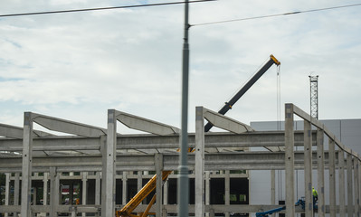 Prague. 10.05.2019: The process of reconstruction of an old building in the city. Sights of the old streets.