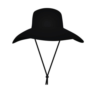 Black fishing hat. vector illustration