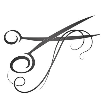 recommend clip art: Hairdresser stylist scissors and curl hair for beauty salon illustrationer