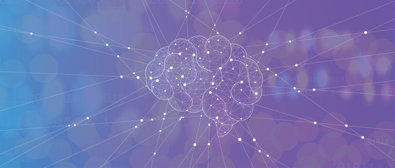 Abstract human brain. Artificial intelligence technology. Science background