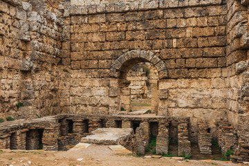 Historical site of Perge or Perga in Antalya, Turkey. Vast remains of prosperous Roman city....