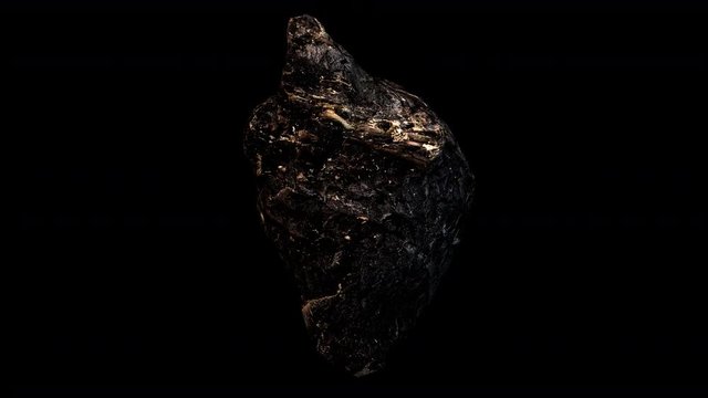 A 360-degree view of the human heart after a lifetime of smoking cigarettes - seamless looping.