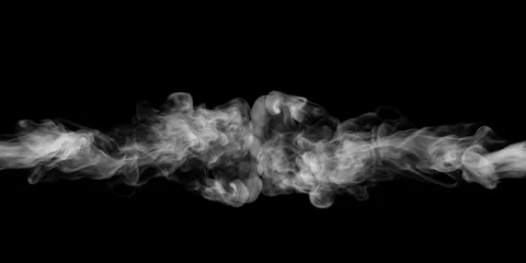 Foto op Plexiglas Rook Smoke design on black background 4k size.