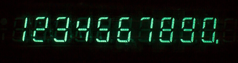 Neon digit sequence of cold cathode display
