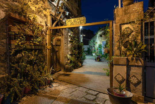 Newly recoverd San Berillo pedestrian district in the heart of Catania, Italy