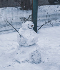 snowman in snow