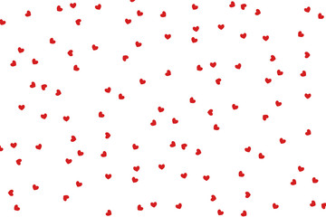 Fototapeta na wymiar Vector background with hearts in chaotic manner. Cute design for Valentine's Day