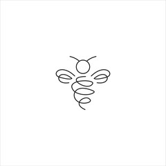 Bee Abstract logo Icon template design in Vector illustration. Black Logo And White Backround 