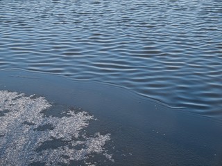 Freezing water surface