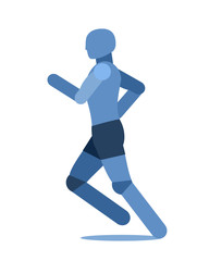 Fototapeta na wymiar Run. Vector illustration. Simplified symbolic image of a man. The man. Running athlete. Sport. Side view. Isolated on a white background.