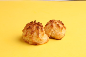 small coconut cake in color background