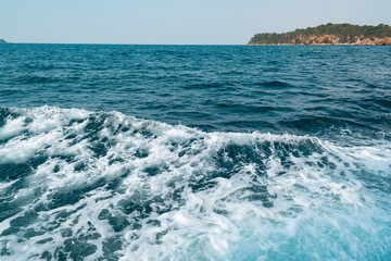  Blue ocean waves and islands