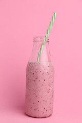 blackberry smoothie in color background