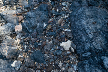 Indigo coastline rocks And beautiful patterns
