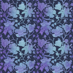 Abstract floral seamless pattern with leaves and flowers. Ornament.