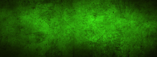 Fototapeta premium Green concrete textured wall wide banner background