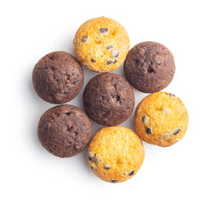 Sweet muffins. Cupcakes with chocolate.