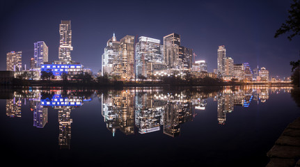 The skyline in the city of Austin, Texas. 