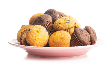 Sweet muffins. Cupcakes with chocolate.