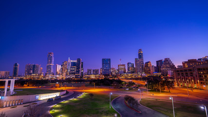 Fototapeta na wymiar The skyline in the city of Austin, Texas. 