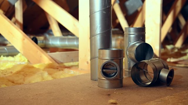 Air Ventilation System Parts Ready For Assembly. 