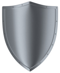 Shield security isolated on white background 3d rendering