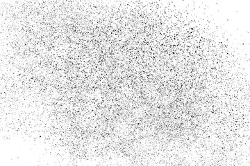 Black Grainy Texture Isolated On White Background. Dust Overlay. Dark Noise Granules. Digitally Generated Image. Vector Design Elements, Illustration, Eps 10.