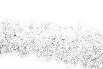 Black Grainy Texture Isolated On White Background. Dust Overlay. Dark Noise Granules. Digitally Generated Image. Vector Design Elements, Illustration, Eps 10.