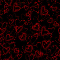 Fototapeta na wymiar Glitter hearts seamless pattern