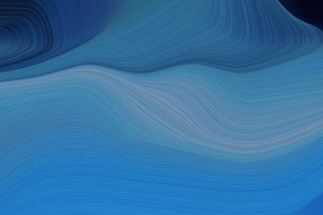 artistic wave fluid lines with modern soft curvy waves background design with steel blue, very dark blue and midnight blue color