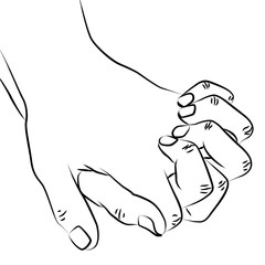 Making Love holding hands drawing