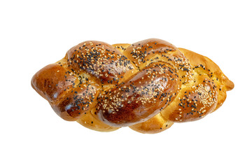 Challah bun isolated on white background