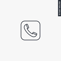 Handset, call, linear style sign for mobile concept and web design