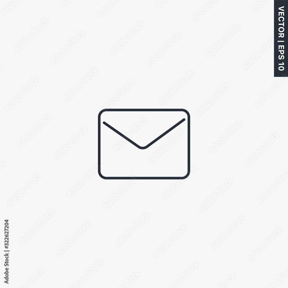 Poster mail, linear style sign for mobile concept and web design