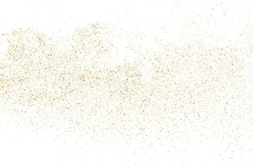 Gold Glitter Texture Isolated On White. Amber Particles Color. Celebratory Background. Golden Explosion Of Confetti. Design Element. Digitally Generated Image. Vector Illustration, Eps 10.